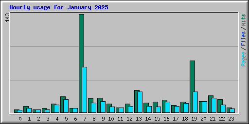 Hourly usage for January 2025